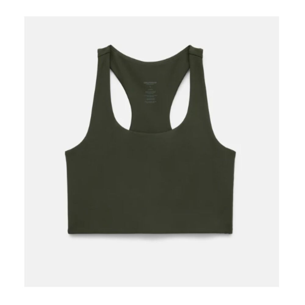 Girlfriend Collective Paloma Racerback Bra Olive Thyme Small
